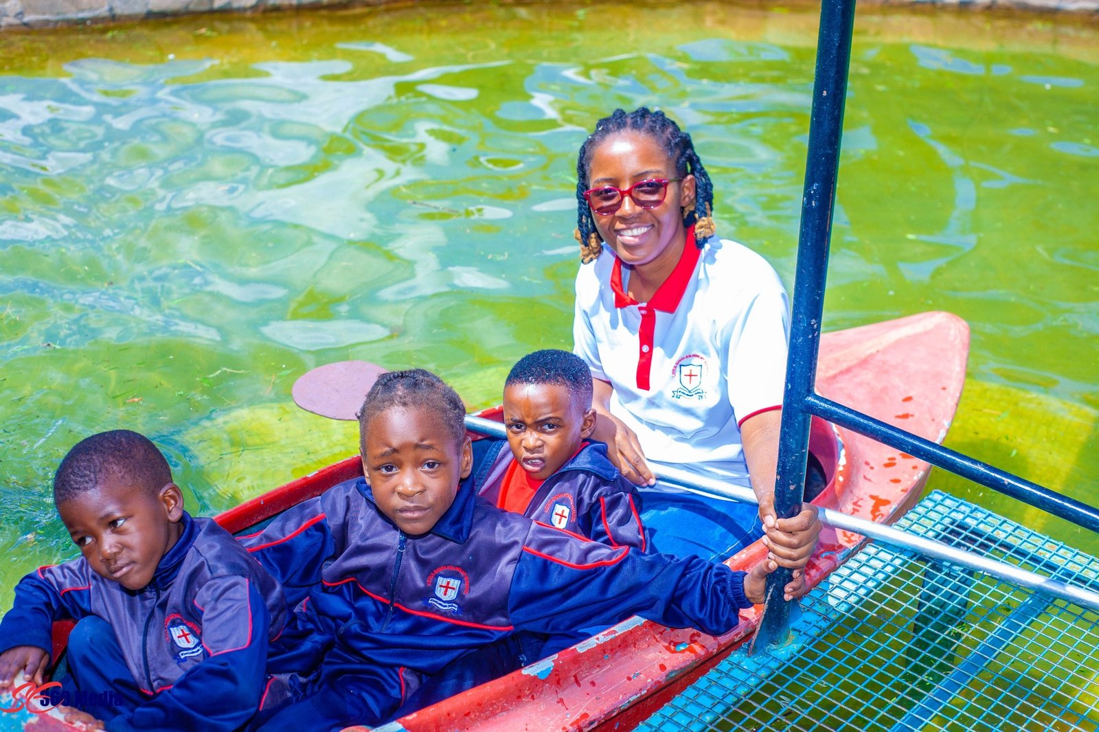 Pupils on a canoeing school excursion